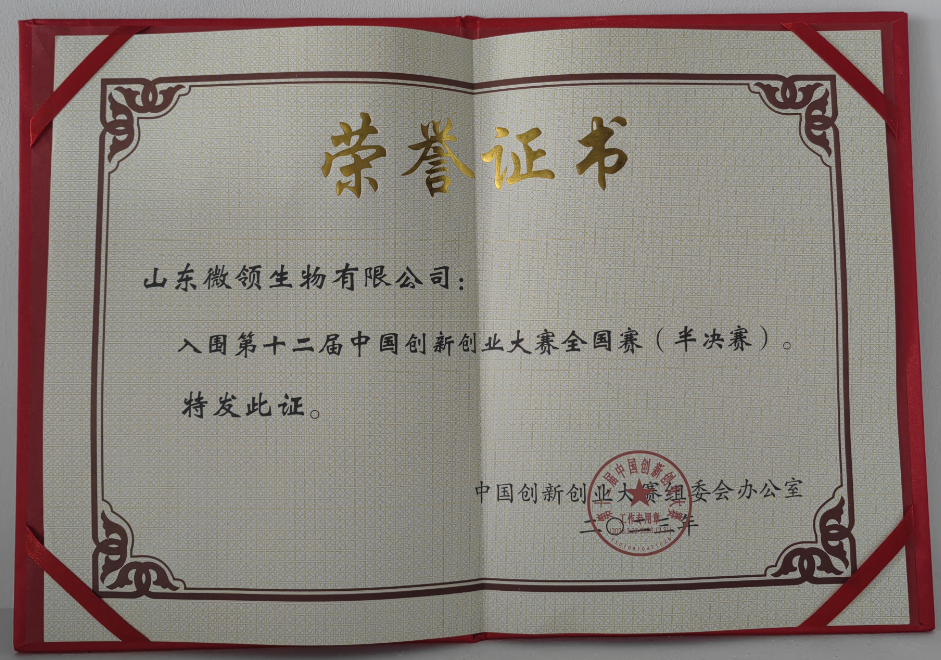 入围第十二届中国创新创业大赛全国赛（半决赛）